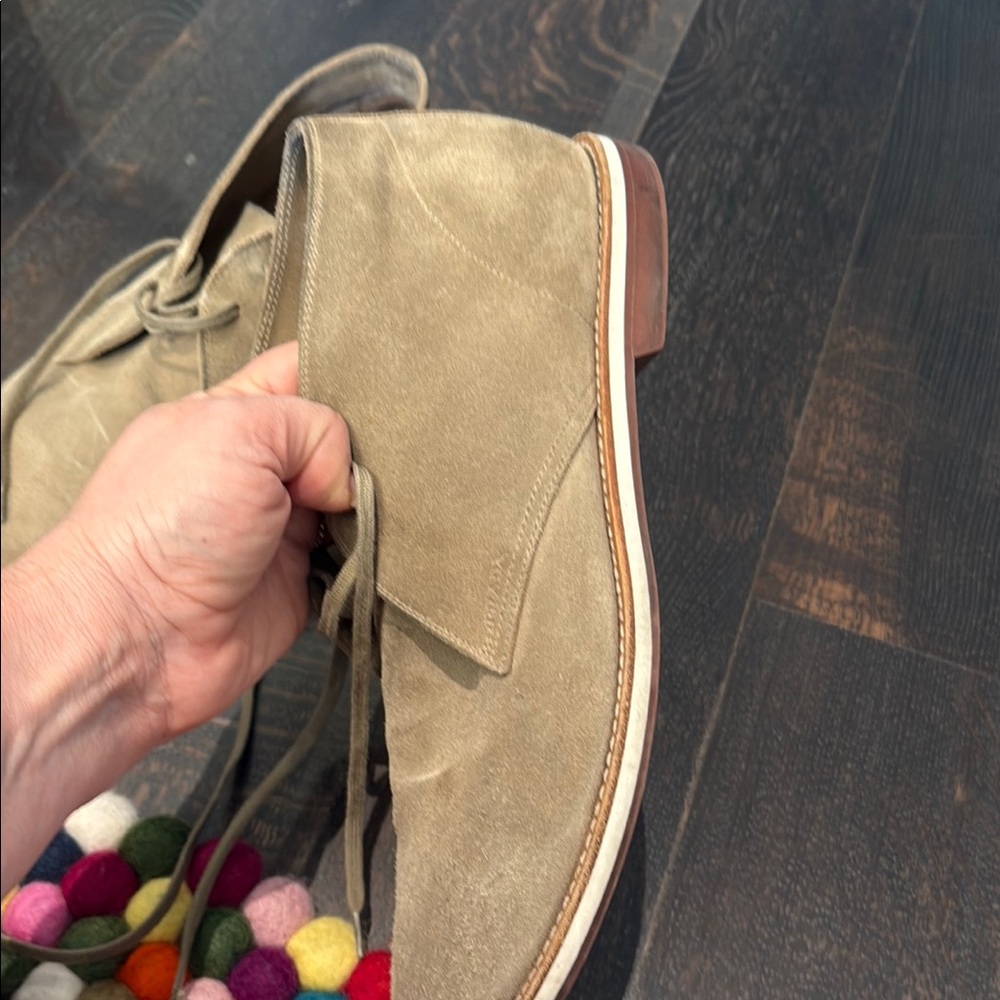 Tan Suede Chukka Boots with Rubber Sole - Picture 13 of 14